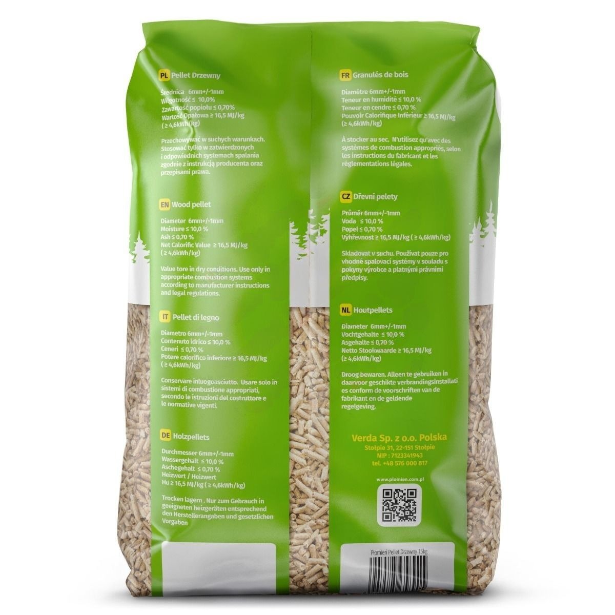 Pellet drzewny Płomień 15 kg - obrazek 2